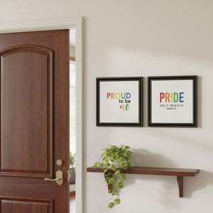 HomeRoots Set of Two Vibrant Pride-Themed Black Framed Wall Art for Personal Expression & Decor Enhancement 568563