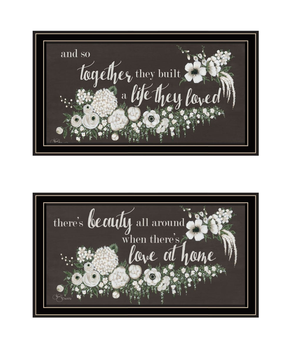 HomeRoots Set of Two Framed Wall Art - "Together They Built Love" - Modern Decor for Every Home Style 568565
