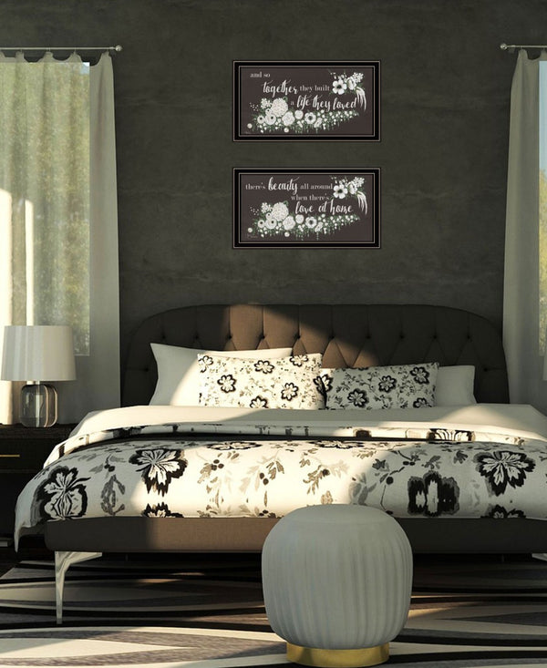 HomeRoots Set of Two Framed Wall Art - "Together They Built Love" - Modern Decor for Every Home Style 568565