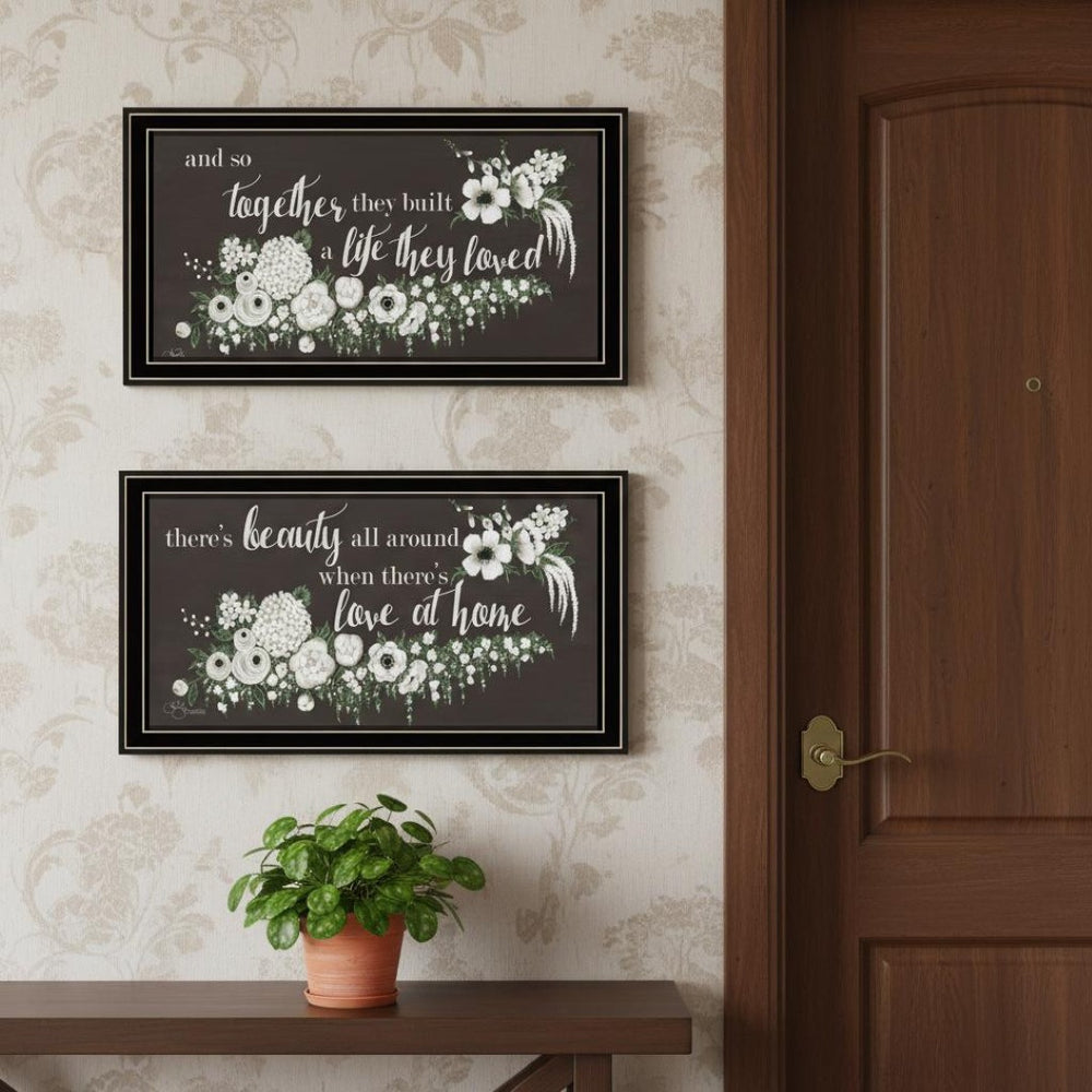 HomeRoots Set of Two Framed Wall Art - "Together They Built Love" - Modern Decor for Every Home Style 568565