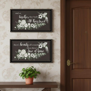HomeRoots Set of Two Framed Wall Art - "Together They Built Love" - Modern Decor for Every Home Style 568565