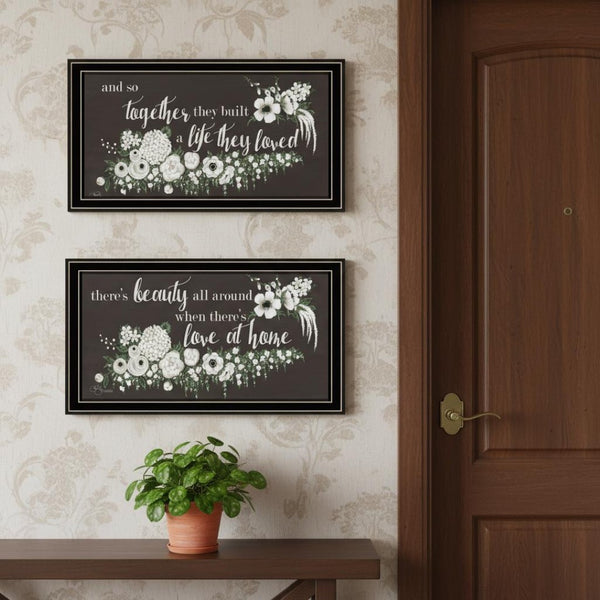 HomeRoots Set of Two Framed Wall Art - "Together They Built Love" - Modern Decor for Every Home Style 568565