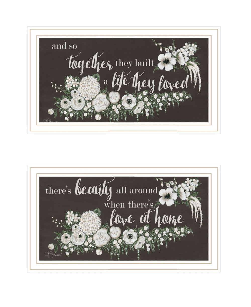 HomeRoots Set of Two "Together They Built Love" Framed Wall Art – Modern Decor for Heartfelt Spaces 568566