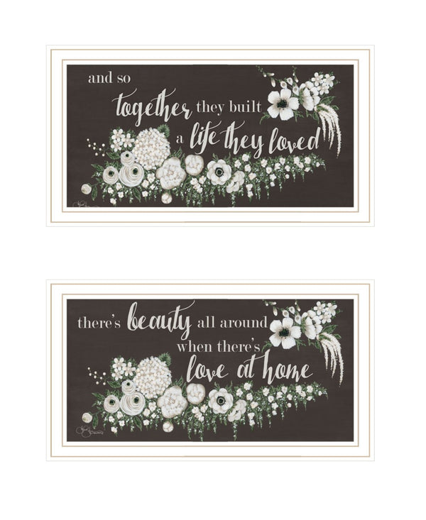 HomeRoots Set of Two "Together They Built Love" Framed Wall Art – Modern Decor for Heartfelt Spaces 568566