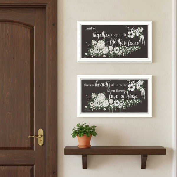 HomeRoots Set of Two "Together They Built Love" Framed Wall Art – Modern Decor for Heartfelt Spaces 568566