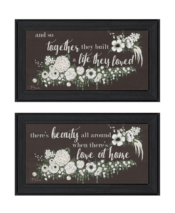 HomeRoots Set of Two "Together They Built Love" Framed Wall Art - Elegant Home Decor for Timeless Romance 568567