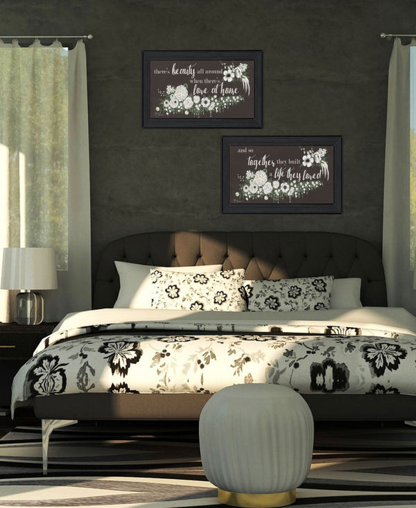 HomeRoots Set of Two "Together They Built Love" Framed Wall Art - Elegant Home Decor for Timeless Romance 568567