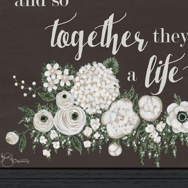 HomeRoots Set of Two "Together They Built Love" Framed Wall Art - Elegant Home Decor for Timeless Romance 568567