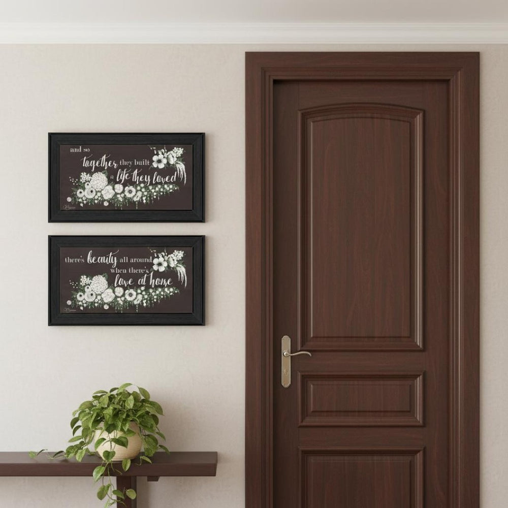 HomeRoots Set of Two "Together They Built Love" Framed Wall Art - Elegant Home Decor for Timeless Romance 568567