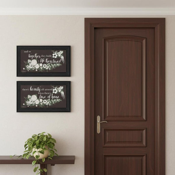 HomeRoots Set of Two "Together They Built Love" Framed Wall Art - Elegant Home Decor for Timeless Romance 568567