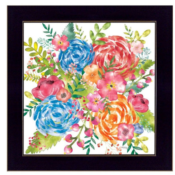 HomeRoots Set of Three "Live Life in FULL Bloom!" Framed Wall Art Prints for Uplifting Home Decor Style 568568
