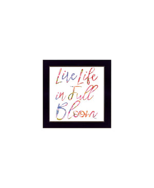 HomeRoots Set of Three "Live Life in FULL Bloom!" Framed Wall Art Prints for Uplifting Home Decor Style 568568