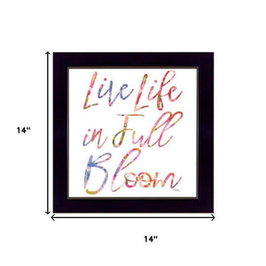 HomeRoots Set of Three "Live Life in FULL Bloom!" Framed Wall Art Prints for Uplifting Home Decor Style 568568