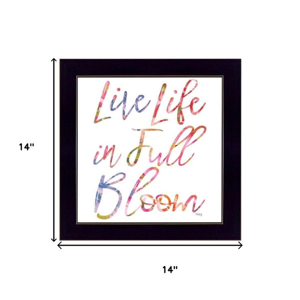 HomeRoots Set of Three "Live Life in FULL Bloom!" Framed Wall Art Prints for Uplifting Home Decor Style 568568