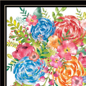 HomeRoots Set of Three "Live Life in FULL Bloom!" Framed Floral Wall Art for Vibrant Home Décor Display 568569