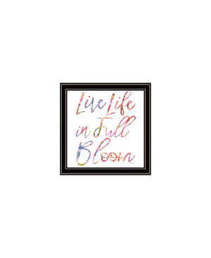 HomeRoots Set of Three "Live Life in FULL Bloom!" Framed Floral Wall Art for Vibrant Home Décor Display 568569