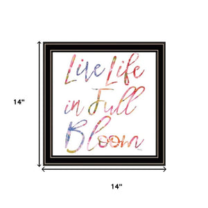 HomeRoots Set of Three "Live Life in FULL Bloom!" Framed Floral Wall Art for Vibrant Home Décor Display 568569
