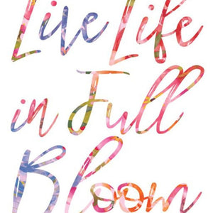 HomeRoots Set of Three Uplifting "Live Life in FULL Bloom!" Framed Floral Art Prints for Vibrant Decor 568570