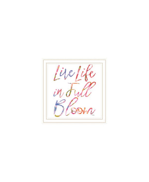 HomeRoots Set of Three Uplifting "Live Life in FULL Bloom!" Framed Floral Art Prints for Vibrant Decor 568570