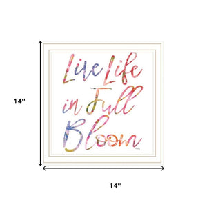 HomeRoots Set of Three Uplifting "Live Life in FULL Bloom!" Framed Floral Art Prints for Vibrant Decor 568570