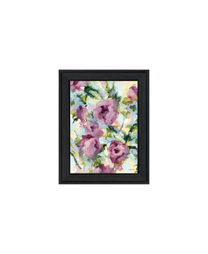 HomeRoots Set of Two Abstract Floral Prints in Black Frames - Modern Wall Art for Elegant Home Decor 568571