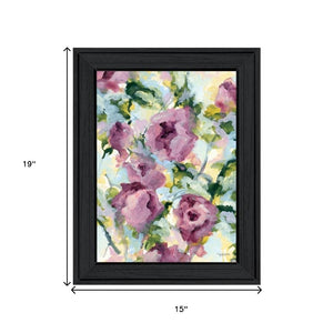HomeRoots Set of Two Abstract Floral Prints in Black Frames - Modern Wall Art for Elegant Home Decor 568571