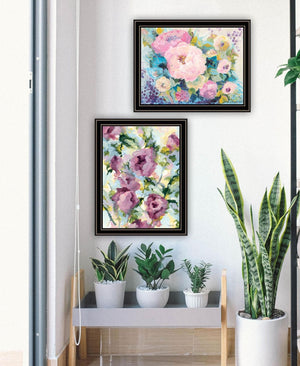 HomeRoots Set of Two Abstract Floral Black Framed Wall Art - Chic Modern Decor for Living Room or Office 568573
