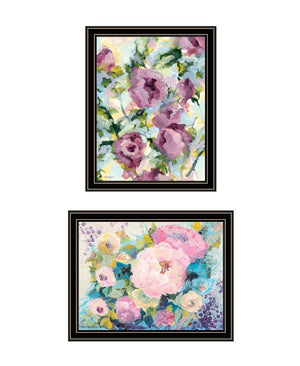 HomeRoots Set of Two Abstract Floral Black Framed Wall Art - Chic Modern Decor for Living Room or Office 568573