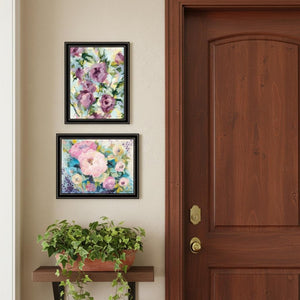 HomeRoots Set of Two Abstract Floral Black Framed Wall Art - Chic Modern Decor for Living Room or Office 568573