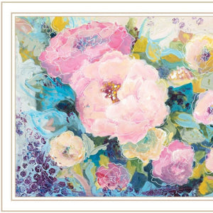 HomeRoots Set of Two Abstract Floral Prints in White Frames - Vibrant, Modern Wall Art for Home Decor 568574