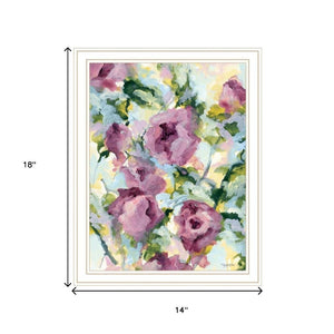 HomeRoots Set of Two Abstract Floral Prints in White Frames - Vibrant, Modern Wall Art for Home Decor 568574