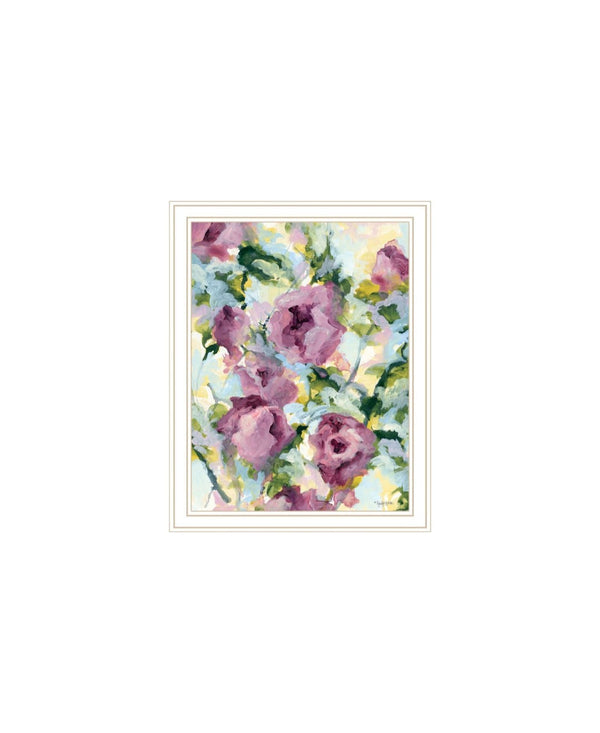 HomeRoots Set of Two Abstract Floral Prints in White Frames - Vibrant, Modern Wall Art for Home Decor 568574