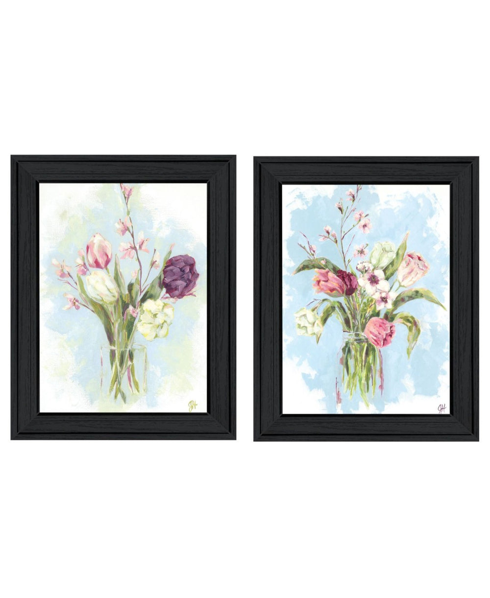 HomeRoots Set of Two "Flowers from the Farm" Black Framed Prints - Rustic Charm for Modern Home Decor 568575