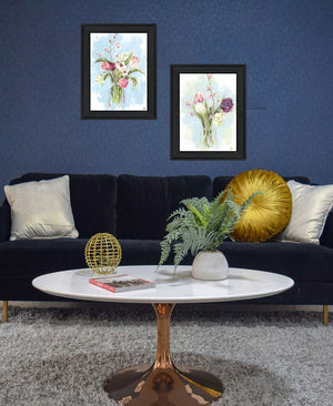 HomeRoots Set of Two "Flowers from the Farm" Black Framed Prints - Rustic Charm for Modern Home Decor 568575
