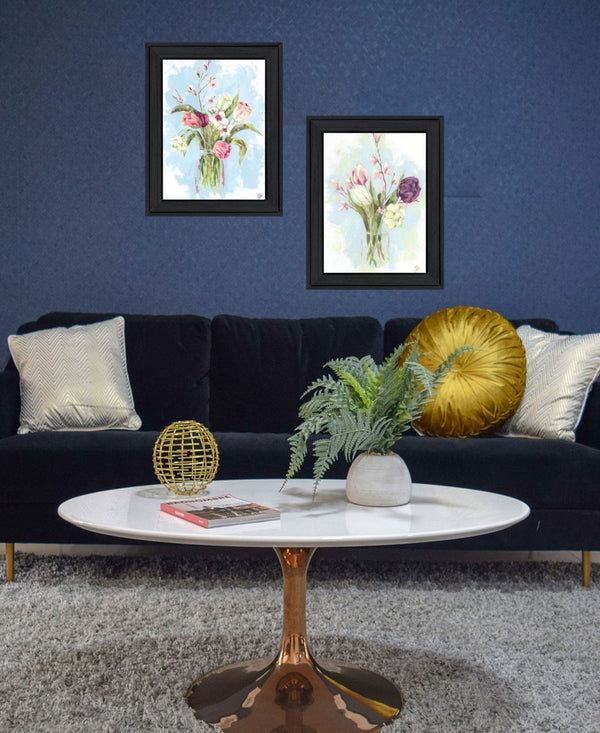 HomeRoots Set of Two "Flowers from the Farm" Black Framed Prints - Rustic Charm for Modern Home Decor 568575
