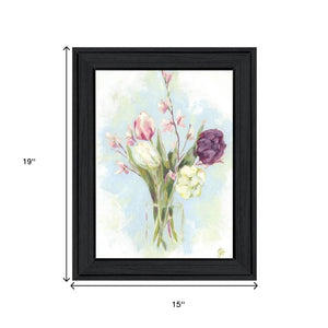 HomeRoots Set of Two "Flowers from the Farm" Black Framed Prints - Rustic Charm for Modern Home Decor 568575