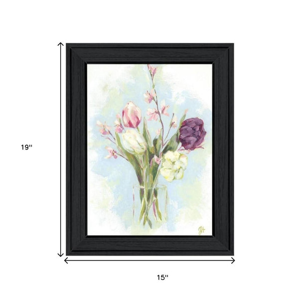 HomeRoots Set of Two "Flowers from the Farm" Black Framed Prints - Rustic Charm for Modern Home Decor 568575