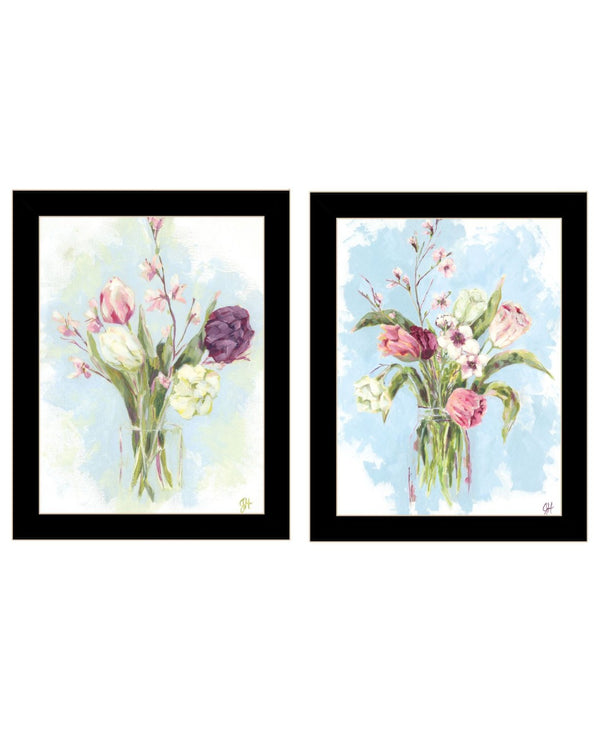 HomeRoots Set of Two "Flowers from the Farm" Framed Wall Art – Rustic Floral Prints for Stylish Home Decor 568576
