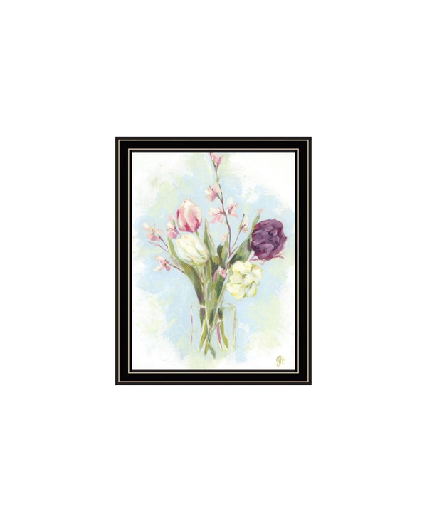 HomeRoots Set of Two Floral Prints in Black Frames - Country Charm Wall Art for Home Décor & Styling 568577
