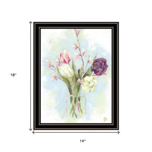 HomeRoots Set of Two Floral Prints in Black Frames - Country Charm Wall Art for Home Décor & Styling 568577