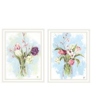 HomeRoots Set of Two "Flowers from the Farm" Framed Wall Art - Rustic Chic Prints for Home Décor Elegance 568578