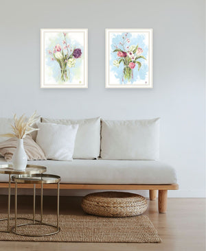 HomeRoots Set of Two "Flowers from the Farm" Framed Wall Art - Rustic Chic Prints for Home Décor Elegance 568578