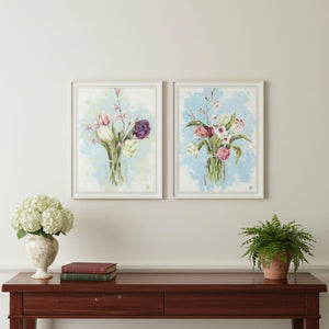 HomeRoots Set of Two "Flowers from the Farm" Framed Wall Art - Rustic Chic Prints for Home Décor Elegance 568578