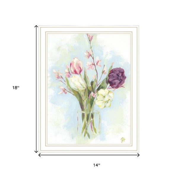 HomeRoots Set of Two "Flowers from the Farm" Framed Wall Art - Rustic Chic Prints for Home Décor Elegance 568578
