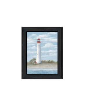 HomeRoots Set of Two Coastal Cape May Lighthouse & Palm Tree Framed Wall Art - Beachy Home Decor Prints 568579
