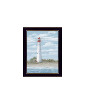 HomeRoots Set of Two Coastal Cape May Lighthouse & Palm Trees Framed Wall Art - Stylish Beach Decor 568580