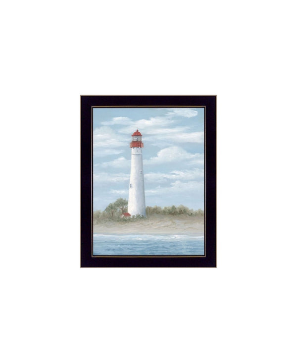 HomeRoots Set of Two Coastal Cape May Lighthouse & Palm Trees Framed Wall Art - Stylish Beach Decor 568580