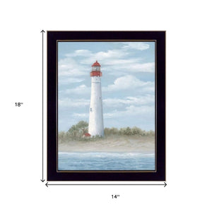 HomeRoots Set of Two Coastal Cape May Lighthouse & Palm Trees Framed Wall Art - Stylish Beach Decor 568580