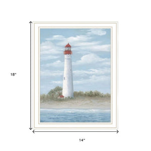 HomeRoots Set of Two Coastal Cape May Lighthouse and Palm Trees Framed Wall Art for Beachy Home Decor 568582