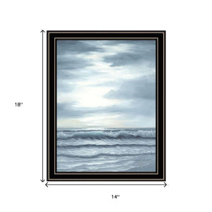 HomeRoots Set of Two Coastal-Inspired "The Ocean Blue" Framed Wall Art - High Tide at Sunset Elegance 568585